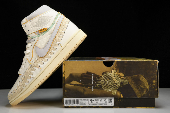 union x air jordan 1 high “woven” fd2565-100