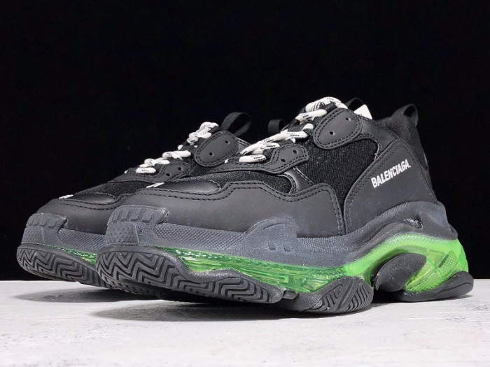 balenga triple s clear sole balck and green 541624 w09o1 3861