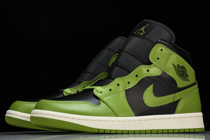 air jordan 1 mid“green black” bq6472-031