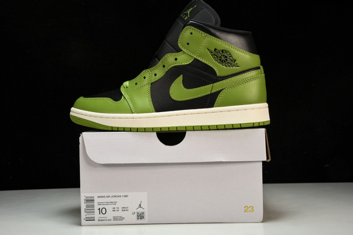 air jordan 1 mid“green black” bq6472-031