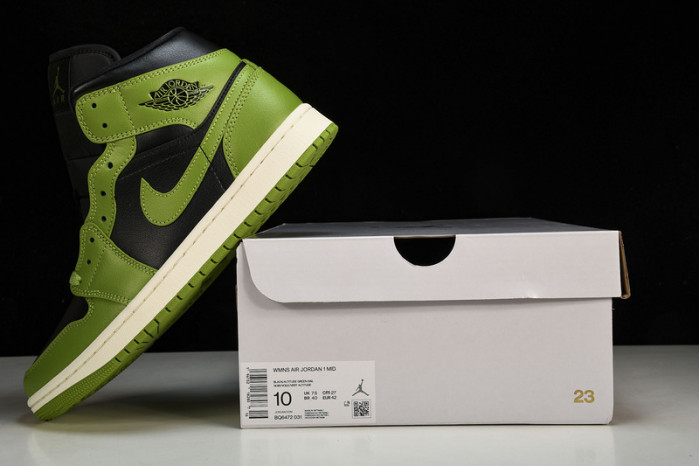 air jordan 1 mid“green black” bq6472-031