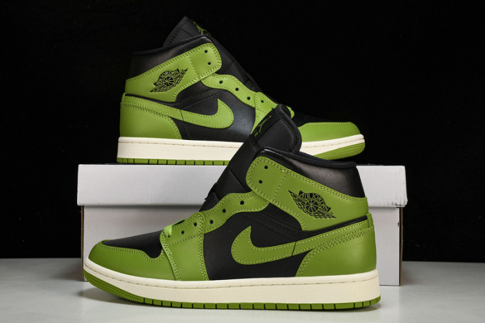 air jordan 1 mid“green black” bq6472-031