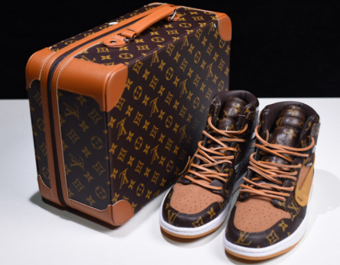 LV*OF x Air Jordan 1 Customs MENS AQ0818-202
