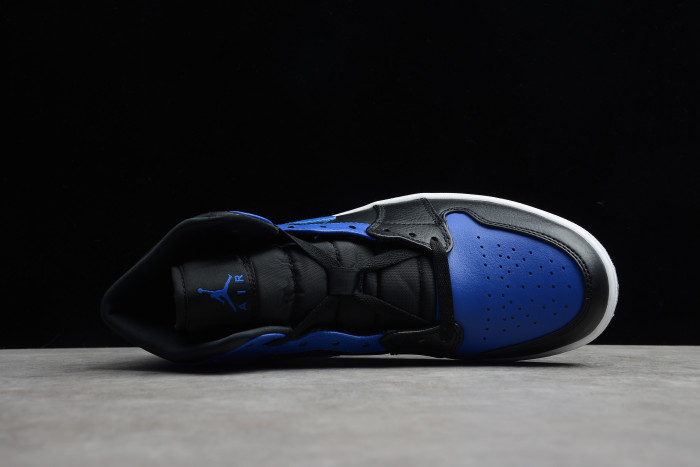 jordan 1 mid hyper royal tumbled leather 554724-077